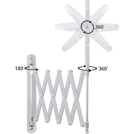 Miroir Grossissant Mural BELLE VOUS - Pivotant 360°, Extensible 7.5-55.5cm - Double Face X1/x3