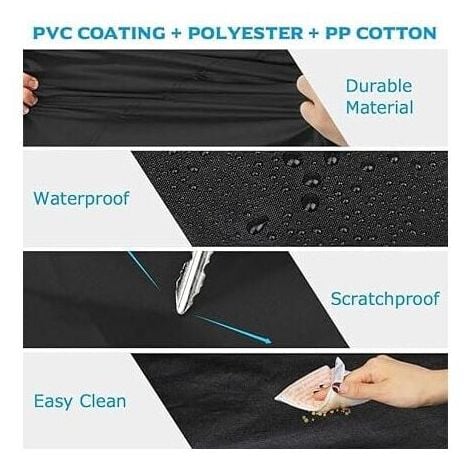 Bâche pour Voiture SUV  - Impermeable - 480 x 175 x 150cm - Noir - Extérieur - Housse de Protection Auto SUV - Étanche - Couverture SUV