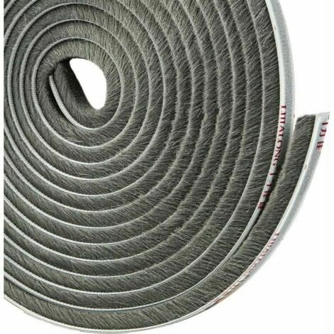 Ikodm – Joint brosse adhésif pour porte coulissante – Isolation anti froid et poussière – Longueur 4,9m, largeur 5mm, épaisseur 9mm – Couleur grise (1/5)