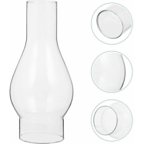 Abat-jour en Verre Transparent pour Lampe à Huile, Cheminée en Verre de Lampe à Pétrole, Abat-jour pour Lampe Kérosène, Accessoires Remplaçables (Size : Small) (1/4)