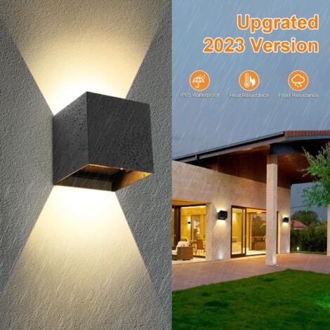 4 Pack Applique Murale Interieur/Exterieur 12W 3000K Appliques Murales Exterieur Angle de faisceau réglable Noir Applique Exterieur Etanche IP65 [Classe énergétique F]
