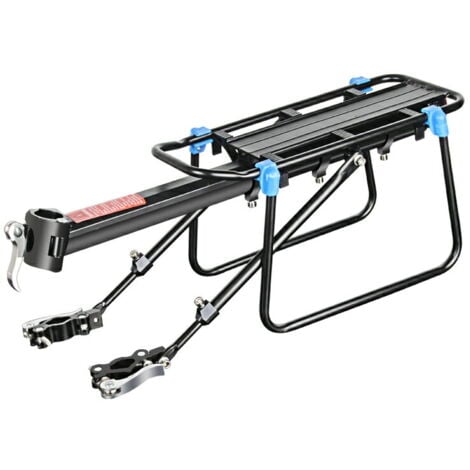 Vélo Porte Bagage, Porte vélos réglable, Charge maximale 75 KG, Alliage d'aluminium Vélo Racks avec, Installation Rapide avec réflecteur