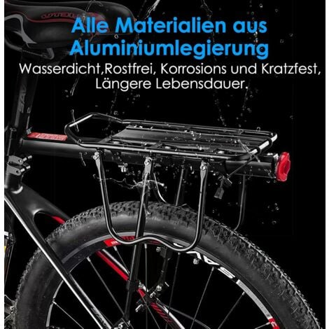 Vélo Porte Bagage, Porte vélos réglable, Charge maximale 75 KG, Alliage d'aluminium Vélo Racks avec, Installation Rapide avec réflecteur