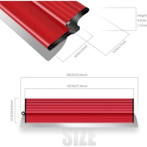 Couteau à enduire Lame d'écrémage pour cloisons sèches 60 cm, outil pour cloisons sèches avec lame en acier inoxydable de 0,35 mm, couteau semi-flexible pour cloisons sèches en ciment et en béton