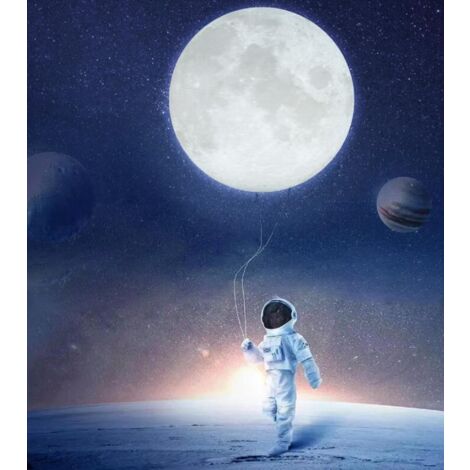 Applique murale LED d'intérieur, applique murale pour chambre d'enfant avec figurine d'astronaute, abat-jour en forme de lune, éclairage mural G9 pour chambre à coucher, chambre d'enfant, lumière blan