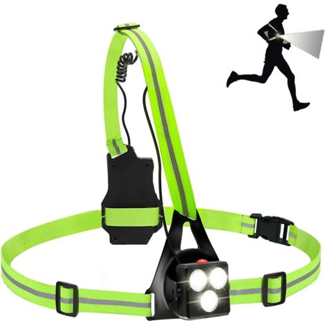 Lampe De Course à Rechargeable USB - 7 LED, Pour Poitrine, Bande Réfléchissante, 3 Modes Lampe Sécurité Nocturne Sport