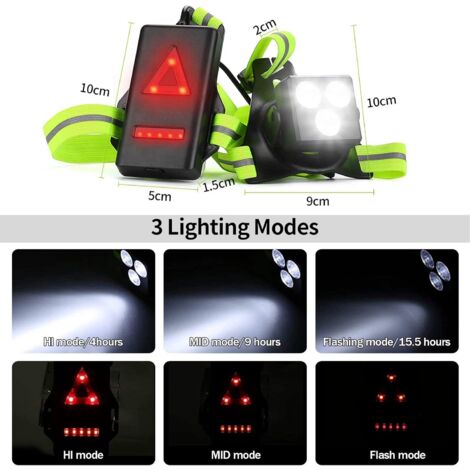 Feu de course pour coureurs, feux de marche à LED pour la sécurité | Lampes de