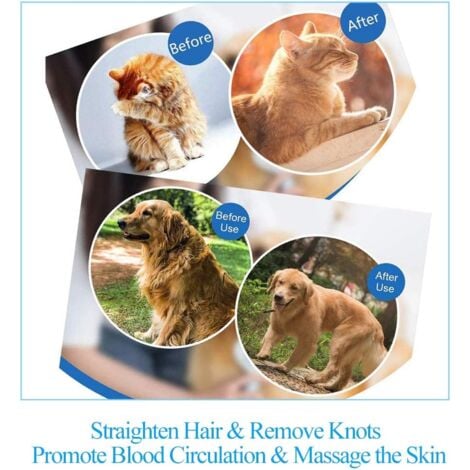 Brosse de toilettage de Chien, Brosse Chat Poil Long, Brosse Chiens et Chats Autonettoyante, avec Enlèvement des Poils en Un Clic, pour Chiens et Chats de Petite, Moyenne et Grande (Bleu)