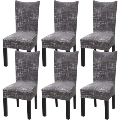 Ensemble de 6 housses de chaise extensibles universelles pour chaise de salle à manger de style nordique (1/7)