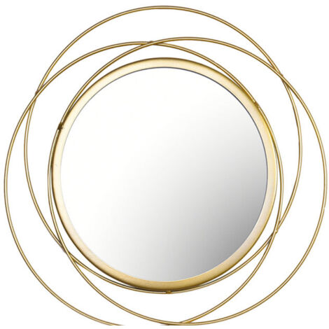 Litzee – Miroir rond doré pour décoration murale – Cadre en métal finition or antique – Miroir en verre avec réflexion cristalline – Installation facile