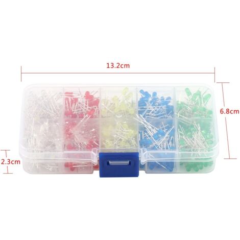 Diodes LED 5mm, Diode LED électroluminescente Haute Luminosité, Diode LED Multicolore 3V Pour Le Bricolage, Les Projets Scientifiques Et Les Composants D'éclairage électronique (Blanc 80Pcs