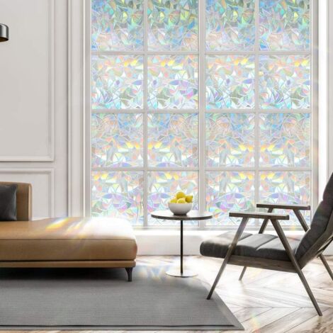 Film Fenêtre Anti-regard 50 X 150 Cm - Motif Bambou, Dépoli, Réutilisable, Anti-UV 96%