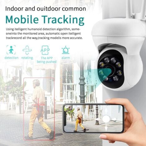 Caméra de surveillance interieur / exterieur Caméra de Surveillance IP extérieure WiFi 2.4 + 5G HD 1080P PTZ 2MP Zoom numérique 4X suivi humain Vision nocturne couleur