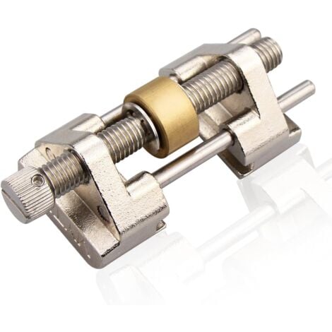 Guide d'affûtage - En acier inoxydable - Serrage sur le côté - Angle fixe - Avec rouleau en laiton pour ciseaux à bois, lame de rabot, burin plat - Largeur entre 0,8 et 8,2 cm