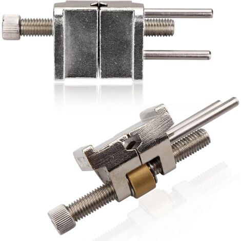 Guide d'affûtage - En acier inoxydable - Serrage sur le côté - Angle fixe - Avec rouleau en laiton pour ciseaux à bois, lame de rabot, burin plat - Largeur entre 0,8 et 8,2 cm