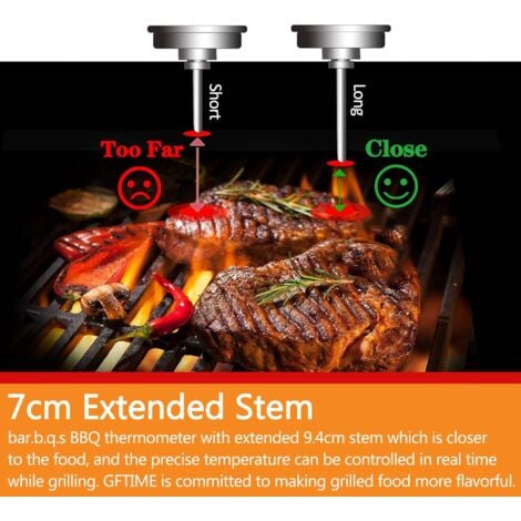 01T08 6cm Barbecue Extérieur Grill Fumoir Thermomètre en Acier Inoxydable Calibre de Température Four Thermomètre Smoker Grill, pièces de Rechange de Gril pour la Cuisson du Barbecue