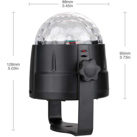 Boule à Disco LED Avec Haut-parleur Bluetooth - Effets Lumière RGB Activés Par La Musique - Alimentation USB Type-C - Pour Fêtes D'enfants Et Soirées (Noir)