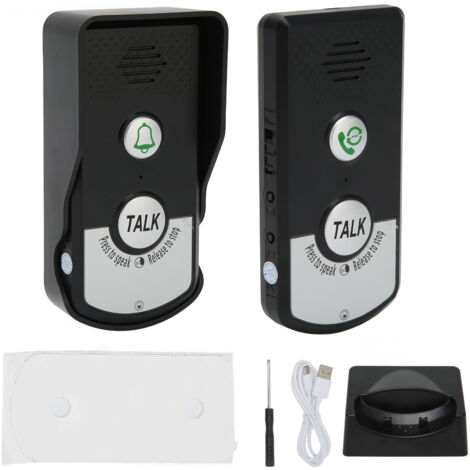 Lot de 2 Sonnette D'Interphone Vocal, 1000 M de Charge USB Intelligente sans Fil Appel Sonnette étanche sans Fil Interphone de Sonnette pour Bureau à Domicile -ANPVIZ (1/5)