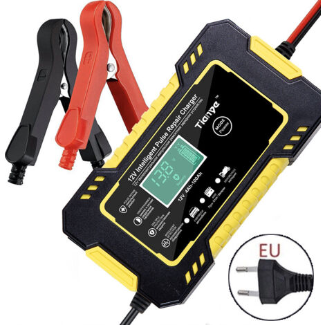 Chargeur de Batterie Intelligent 12V 6A, Chargeur Batterie Mainteneur et Automatique Réparation Fonction pour Voiture Moto Camion (1/5)