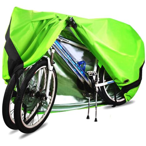 Housse de vélo, 210D Haute Qualité Housse de Bicyclette Imperméable Polyester Oxford,Convient Aux Vélos et électrique Motos et Scooters, Peut Couvrir Jusqu'à Deux Vélos (Vert) (1/5)