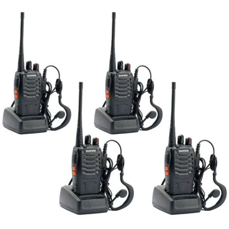 Talkie walkie radio bidirectionnelle 16 canaux – Portée jusqu'à 5 km – Batterie Li-ion 1500 mAh – Chargeur de bureau inclus - BF-888S