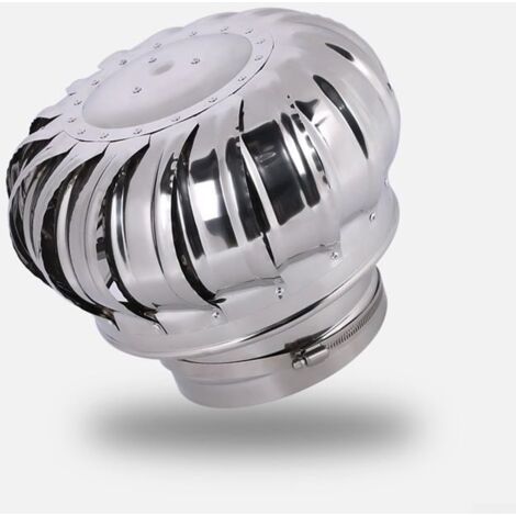 Ikodm – Chapeau de cheminée rotatif en acier inoxydable – Ø 160 mm – Protection contre la pluie et les courants d'air – Installation facile (1/5)