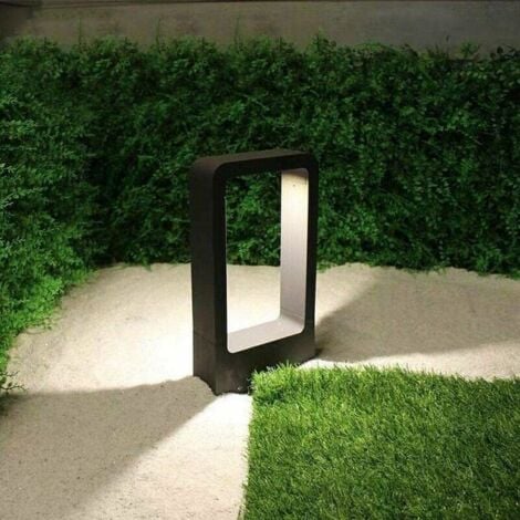 Borne lumineuse prise electrique LED 7W 3000k IP65 Terrasse Eclairage Exterieure Jardin Lampe Noir Design blanc chaud Luminaire etanche deco ip65