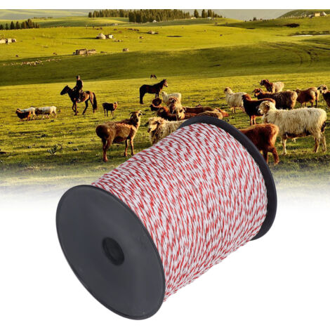 Fil de clôture électrique, rouleau de fil de clôture pour bétail portable de 500 m, corde conductrice en acier inoxydable, fil de clôture électrique pour chevaux de ferme, moutons, chèvres.