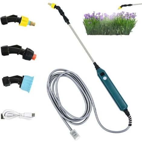 Pulvérisateur électrique pour plantes de jardin - Avec 3 buses réglables et tuyau de 3 m - Avec indicateur du niveau de batterie (1/5)