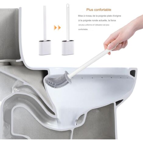 Brosse WC Silicone Plate- Brosse Toilette et Supports, Anti-goutte ...