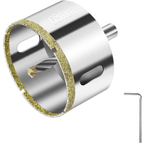 Scie Cloche 68 mm, avec Foret Guidage Central, avec Revêtement de Surface en Diamant pour Coupe de Verre, Carrelage, Céramique, Marbre, Calcaire (1/5)