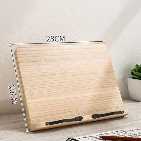 Support De Livre En Bois Pour Cuisine Et Lecture – Porte-Recettes, Support Tablette, Chevalet De Lecture Ergonomique Marron