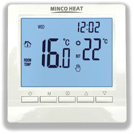 ContrôLeur de Thermostat, Thermostat Numérique Programmable 3 A - Contrôleur de Température Ambiante écran LCD Numérique, Rétroéclairage Bleu (1/5)