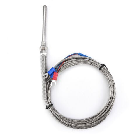 Thermocouple, 5x200mm Capteur De Température Thermocouple De Type K Sonde En Acier Inoxydable Filetage M8, Bloc De Thermocouple De Type K
