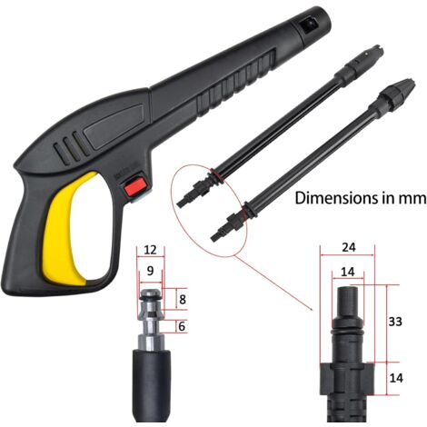 Pistolet Nettoyeur Haute Pression Manuel - 3 Buses Laiton, Pour Tuyau D'arrosage, Lavage Voiture/jardin