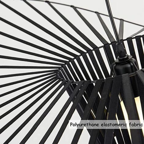 Suspension Rétro Vertigo - Lustre Salon Industriel Moderne Fibre De Verre + Polyuréthane Hauteur Réglable E27 Noir 80cm