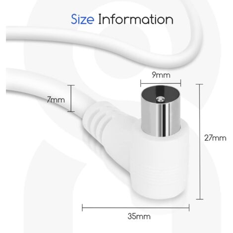 CSL 1,5m Câble Antenne Coaxial HDTV Coudé 90° Mâle/Femelle - 135dB Blindage UHD 4K