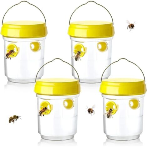 Piège à Guêpes Et Frelons 4 Pièces - Double Entrée, Réutilisable, Sans Produit Chimique - Pour Jardin Et Balcon