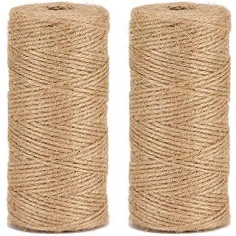 La cordeline Ficelle Jute Naturel Ø1.5mm ±100m, manuelles, Naturelle, trois brins,200m(Lot de 2)