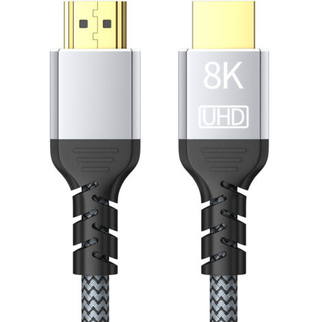 Câble HDMI 8K 60Hz 4K120 HzHaute Vitesse 48Gbps Cordon Dolby Compatible avec Fire TV/Roku TV/PS5/Xbox Series X/Samsung - 1.5m (1/5)