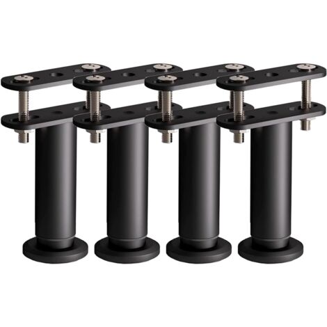 Lot de 4 pieds de support de lit réglables pour cadres de meubles, lattes de support en métal robustes (120 mm - 180 mm)