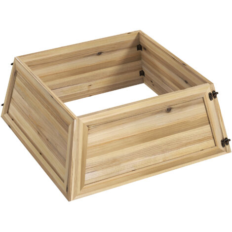 Jupe de sapin de Noël 65 x 65 cm, collerette de sapin en bois de sapin naturel (1/5)
