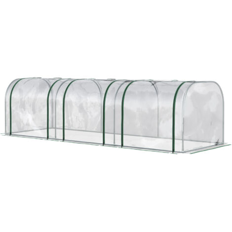 Serre de jardin Mini Serre de Jardin Serre à tomates 3L x 1l x 0,8H m Acier PVC 140 g/m² Anti-UV 3 fenêtres Vert et Transparent (1/5)