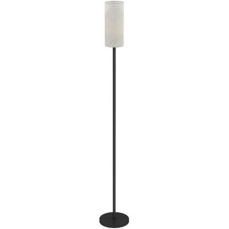 Lampadaire d'intérieur Lampadaire, abat-jour aspect lin, pied en métal, interrupteur au pied, blanc (1/5)