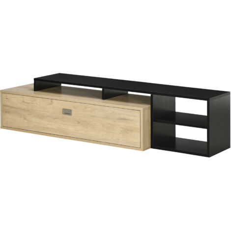 Meuble TV Meuble TV banc TV jusqu'à 65 pouces avec étagère amovible style contemporain porte basculante pour salon chambre (1/5)