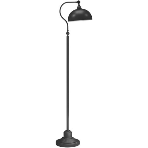 Lampadaire d'intérieur Lampadaire sur pied salon rotatif à 180°, lampe à arc avec abat-jour réglable, interrupteur à pied, 42x25,5x152cm, noir