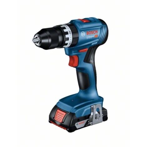 Bosch Professional GSB 18V-45 - Taladro Percutor a batería 18V (2 baterías GBA 18V 3.0Ah Cargador rápido GAL 18V-40 ProfessionalL-BOXX 136 Bandeja para L-BOXX herramienta)