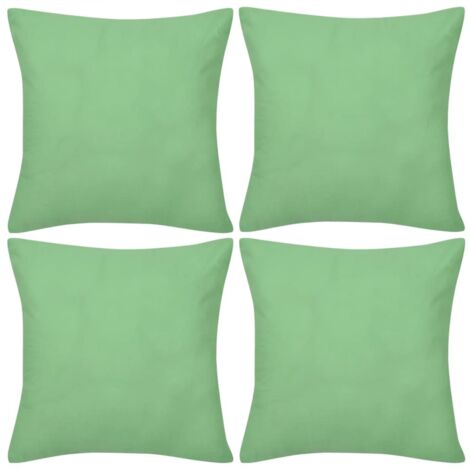 4 fundas verde manzana para cojines de algodón, 40 x 40 cm vidaXL