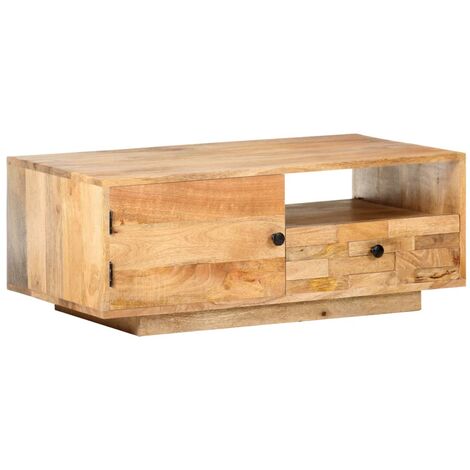 Mesa de café 90x50x35 cm Madera de manguera masiva