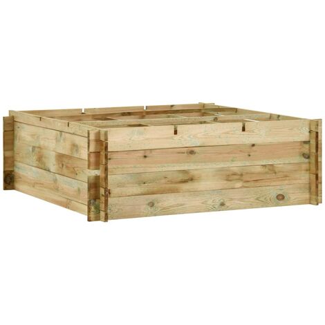 Jardinera de verduras madera pino impregnada 120x120x40 cm vidaXL